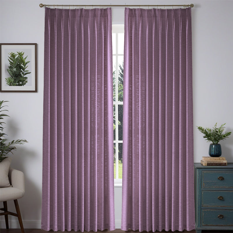 Bold Custom Heavyweight Linen Drape Pleated - 36 Colors-12-Purple