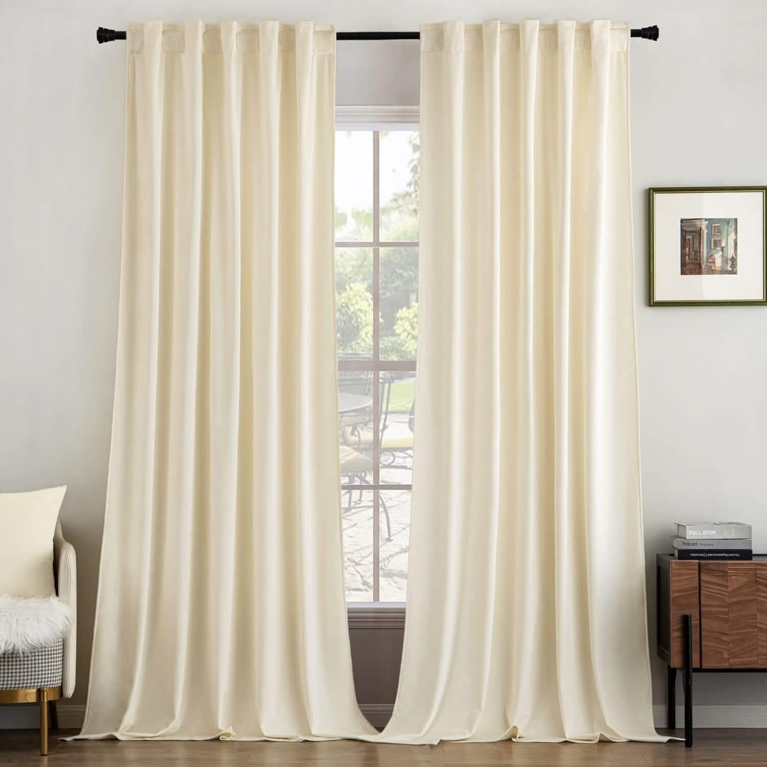 MIULEE Velvet Curtains Luxury Blackout Curtains for Bedroom Living Room Thermal Insulated Fall Decor Super Soft Rod Pocket & Back Tab 2 Panels