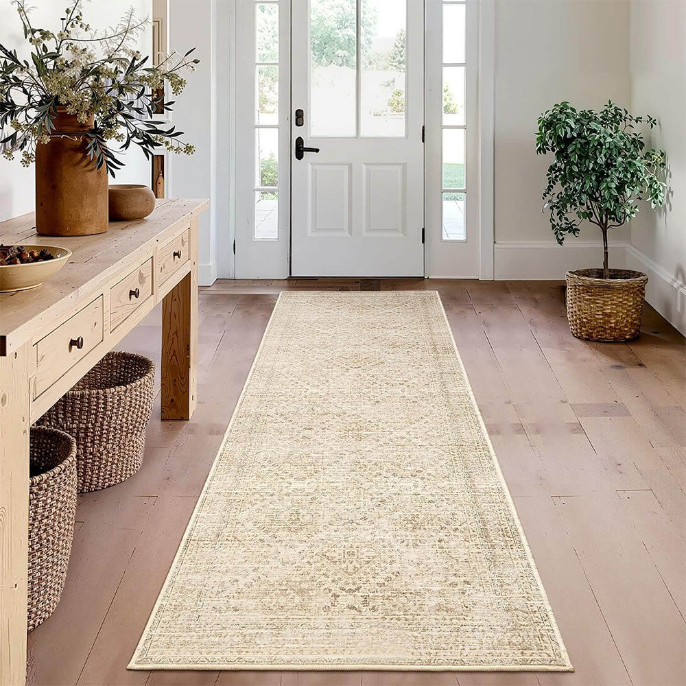 MIULEE 2x6 Washable Hallway Runner Rug Beige