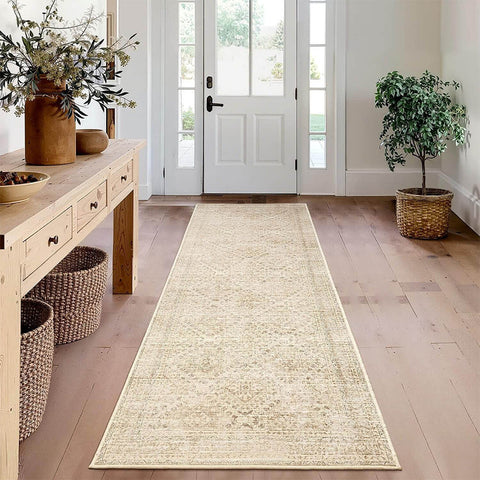 MIULEE 2x6 Washable Hallway Runner Rug Beige