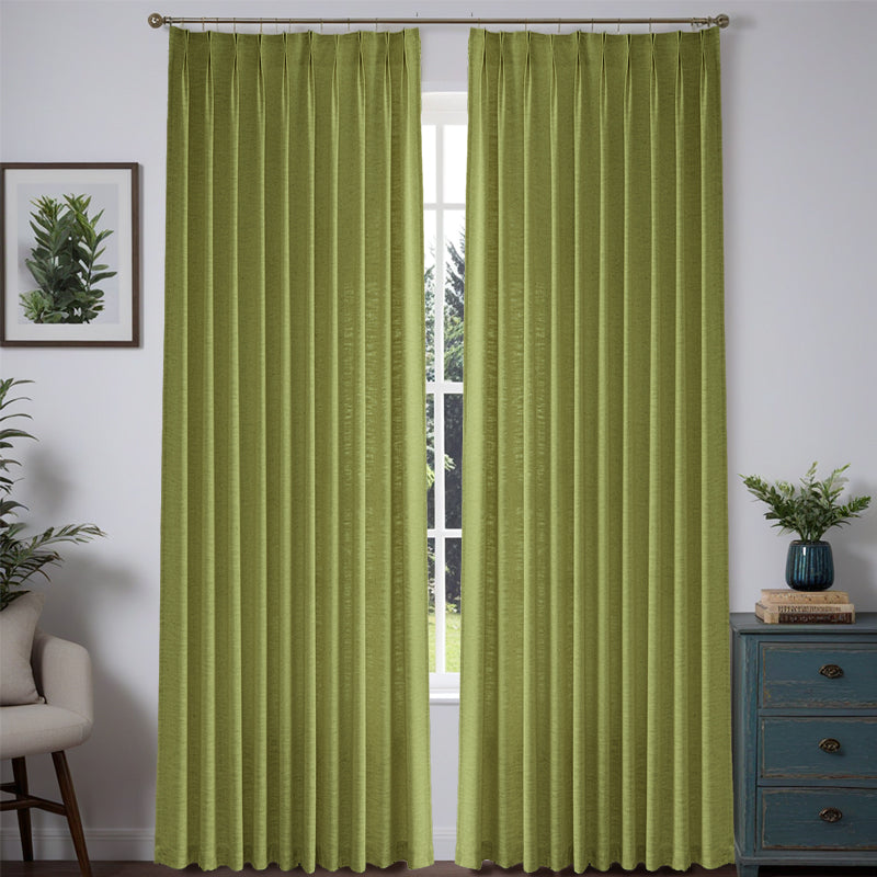 Bold Custom Heavyweight Linen Drape Pleated - 36 Colors-20-Bright-Green