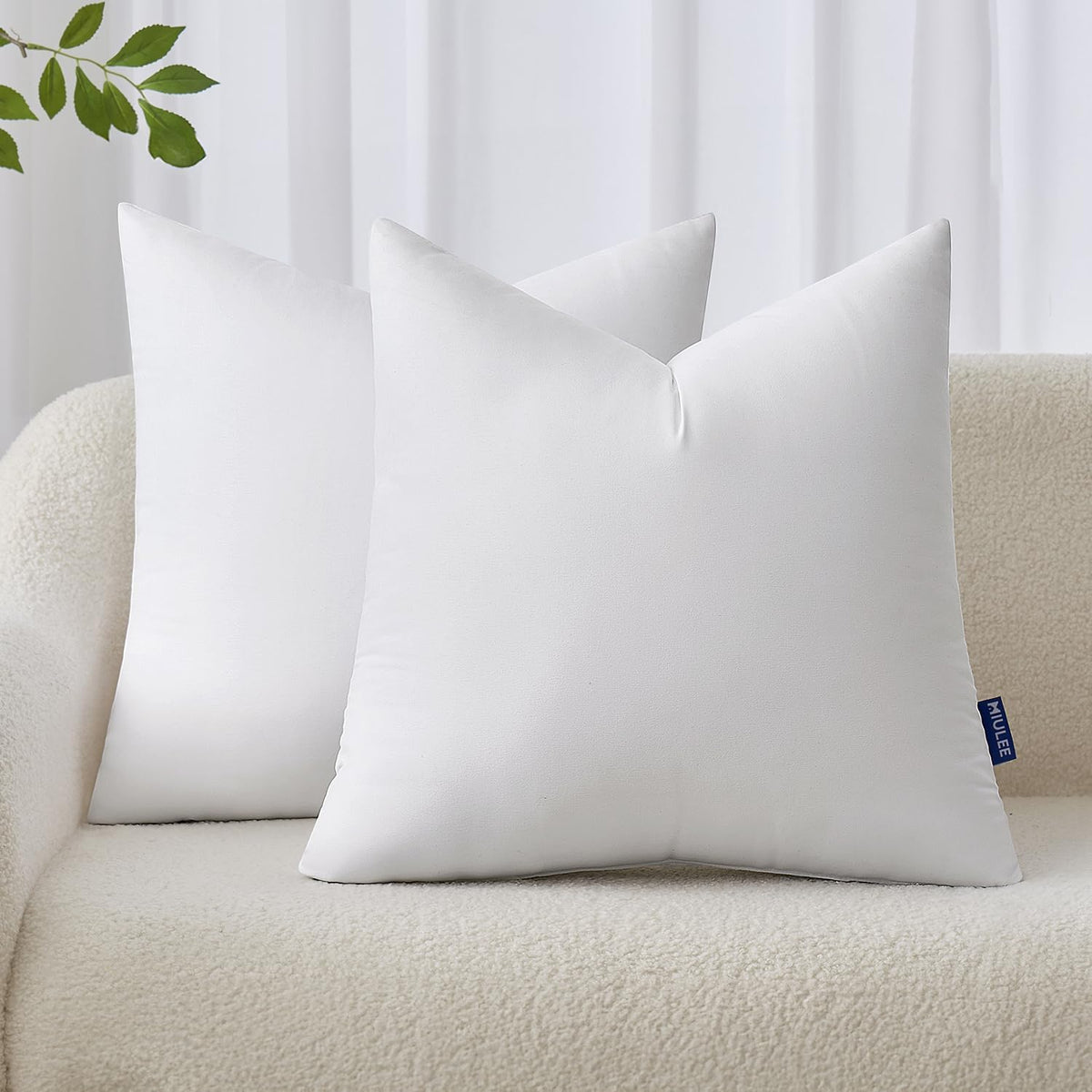 MIULEE 20x20 Inches Pillow Inserts Pack of 2, Decorative Throw Pillow Inserts for Couch