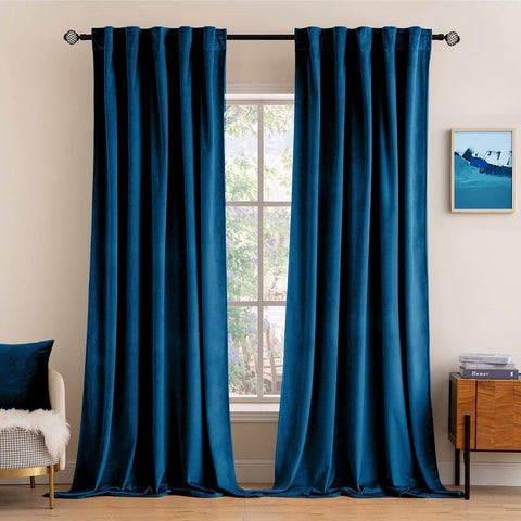 MIULEE Velvet Curtains Luxury Blackout Curtains for Bedroom Living Room Thermal Insulated Fall Decor Super Soft Rod Pocket & Back Tab 2 Panels