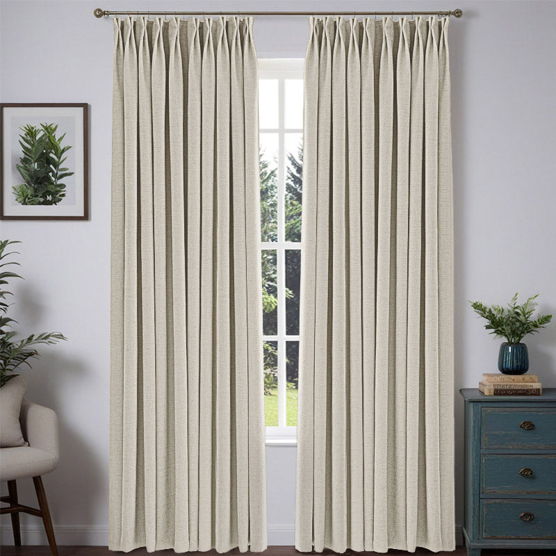 Nature Custom Heavyweight Linen Drape - Pleated_f