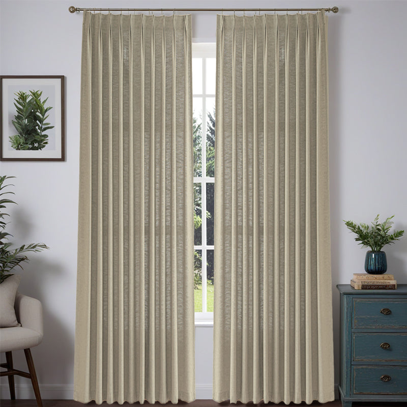 Custom Heavyweight Linen Drape Pleated