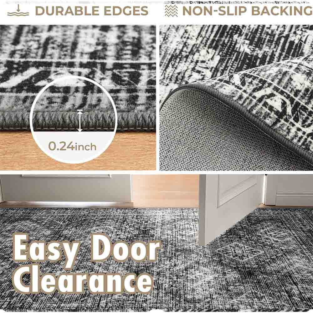Vintage Washable Low Pile Area Rugs