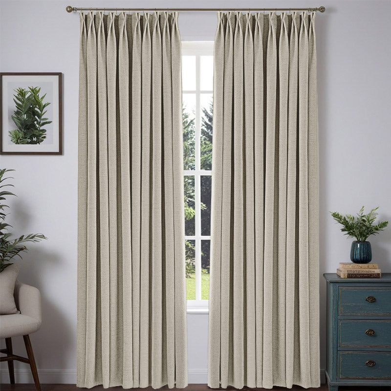 Nature Custom Heavyweight Linen Drape - Pleated_f