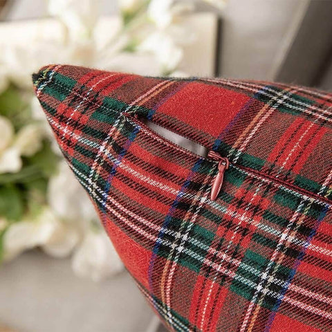 Choose Your Set "in Your Ideas"  - Christmas Pattern Scottish Tartan Plaid Fur Snowflack Decorative Throw Pillow Covers