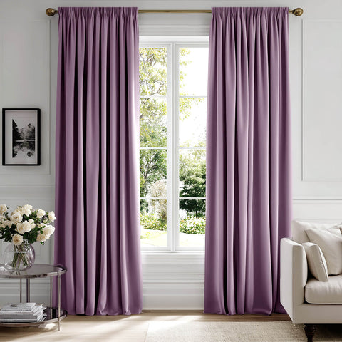 MIULEE Lavender Velvet Curtains Thermal Insulated Blackout Curtain Drapes for Bedroom Living Room Darkening 84 Inches Long Curtains Panels Rod Pocket Set of 2