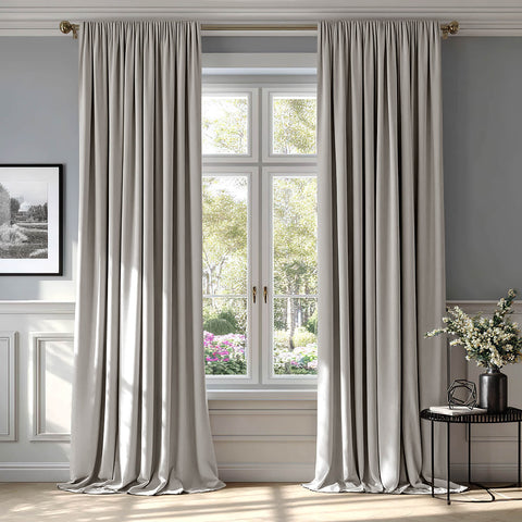MIULEE Silver Velvet Curtains Thermal Insulated Blackout Curtain Drapes for Bedroom Living Room Darkening 84 Inches Long Curtains Panels Rod Pocket Set of 2