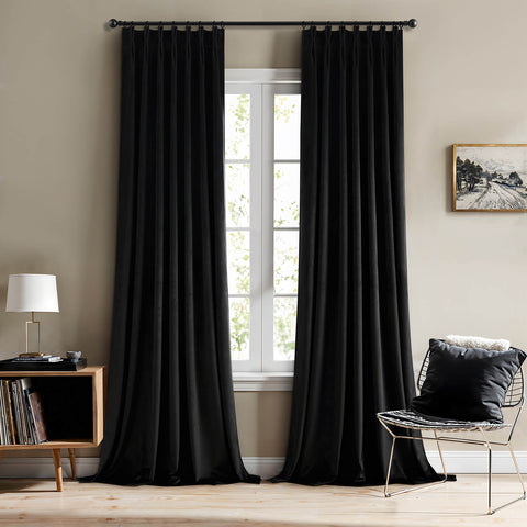 MIULEE Velvet Pinch Pleated Blackout Curtains  40Wx92L