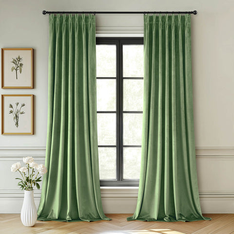 MIULEE Velvet Pinch Pleated Blackout Curtains  40Wx84L