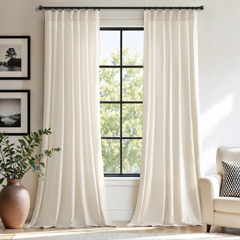 MIULEE Velvet Pinch Pleated Blackout Curtains  40Wx84L