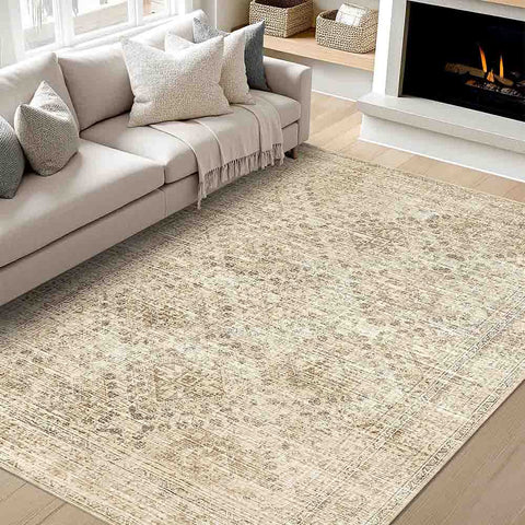 Vintage Washable Low Pile Area Rugs_6x9