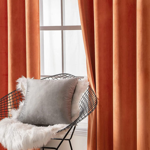 MIULEE Blackout Velvet Curtains Solid Soft Grommet Thermal Room Darkening Curtains Drapes 2 Panels.