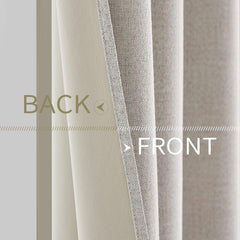 MIULEE Customized 100% Blackout Linen Textured Curtains (2 Panels)