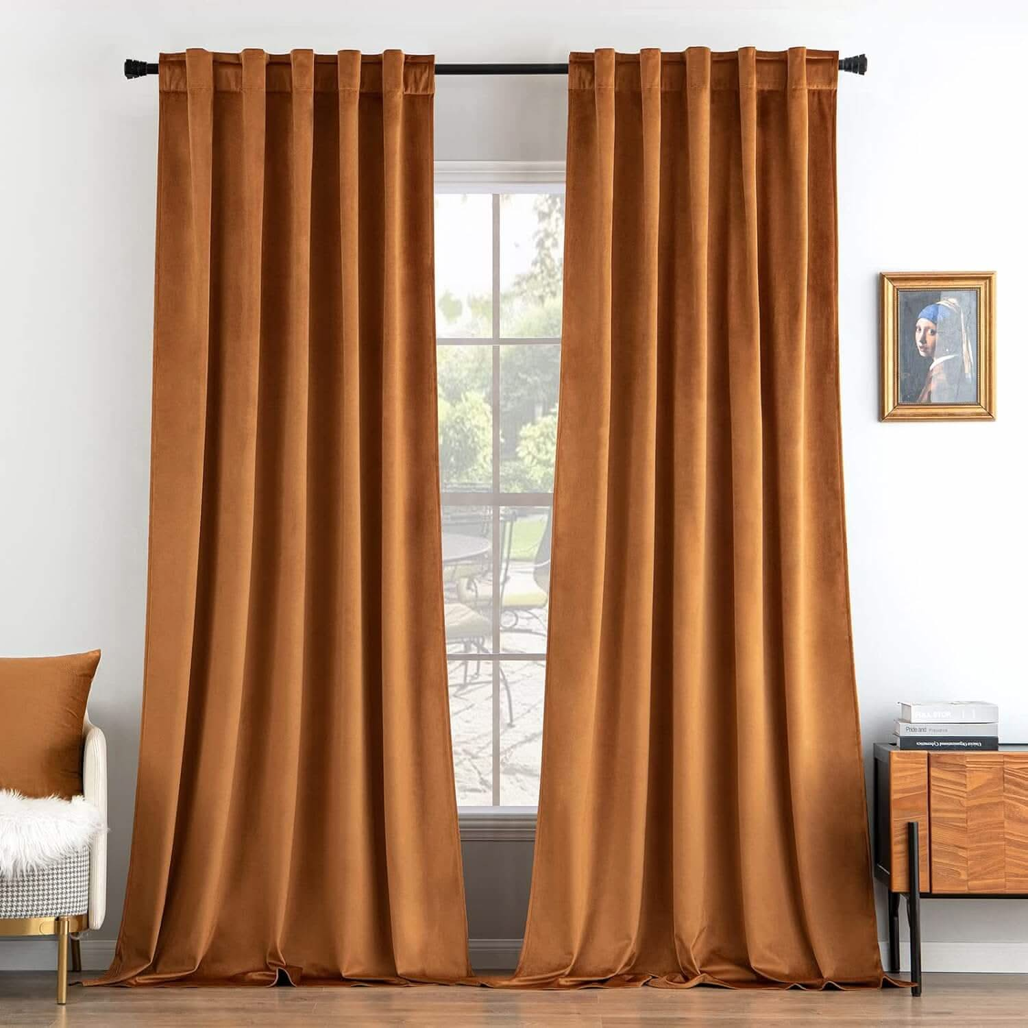 MIULEE Customized Velvet Luxury Blackout Curtains Thermal Insulated (2 Panels) - Back Tab & Rod Pocket