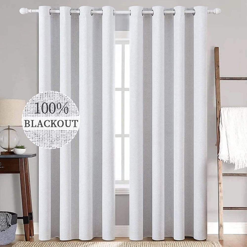 🔥Extra 30% OFF MIULEE Customized 100% Blackout Linen Textured Curtains (2 Panels)