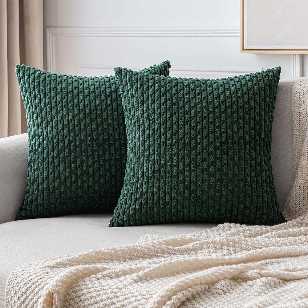MIULEE Corduroy Boho Farmhouse Striped Throw Pillow Covers