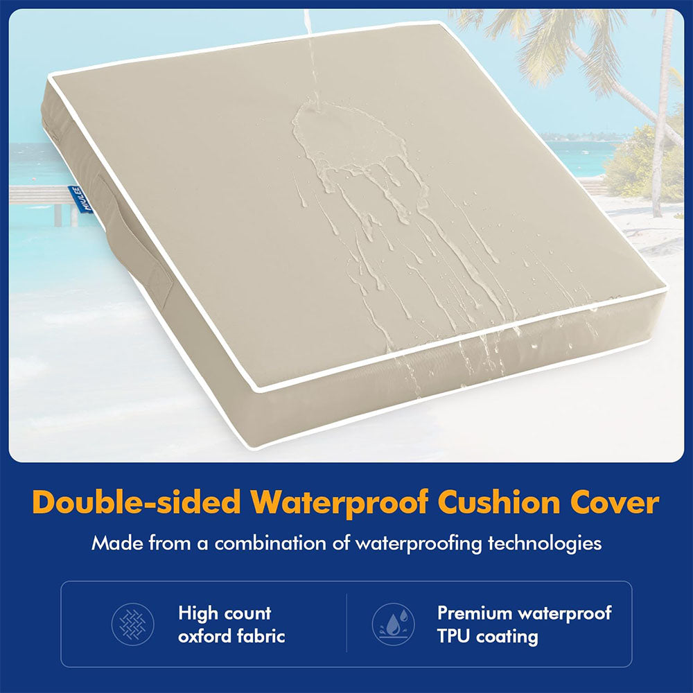 Beige Waterproof And Fade Resistant Deep Seat Cushions