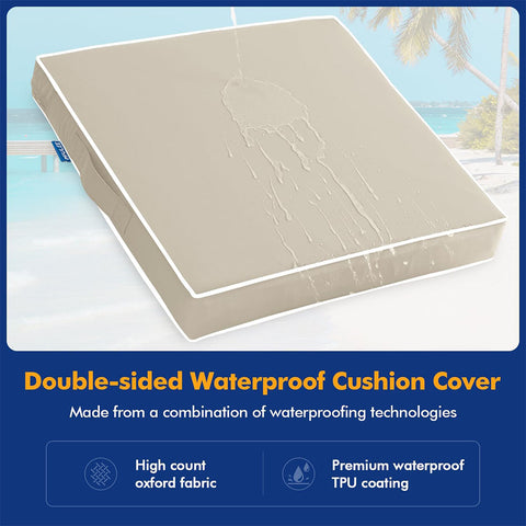 Beige Waterproof And Fade Resistant Deep Seat Cushions