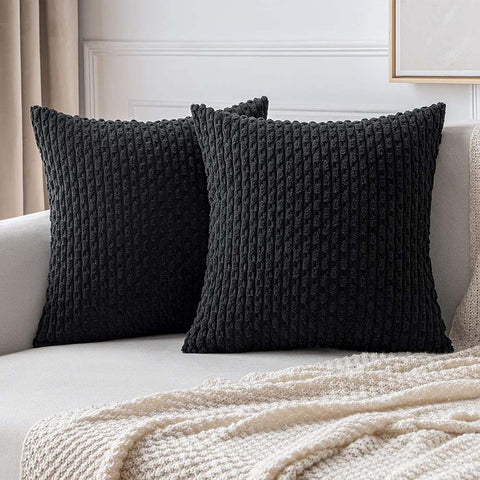 MIULEE Corduroy Boho Farmhouse Striped Throw Pillow Covers