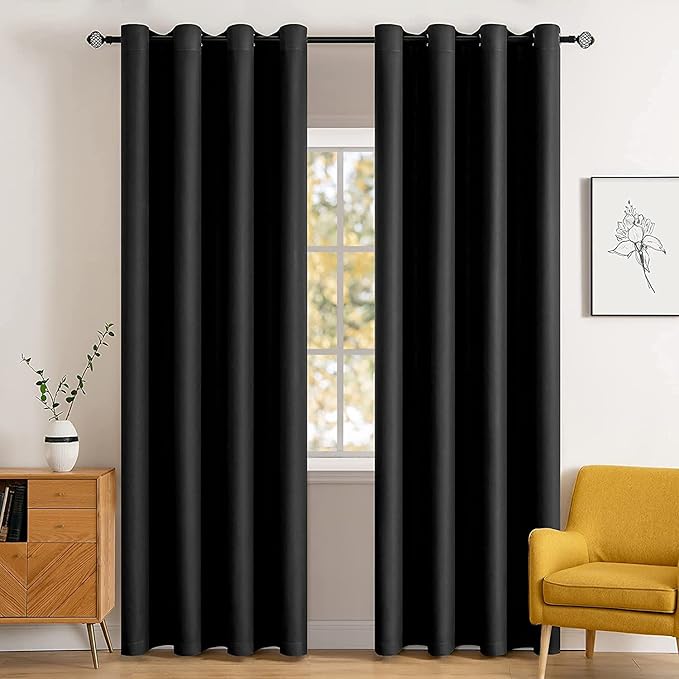 MIULEE Room Darkening Thermal Insulated Blackout Curtains (2 Panels)