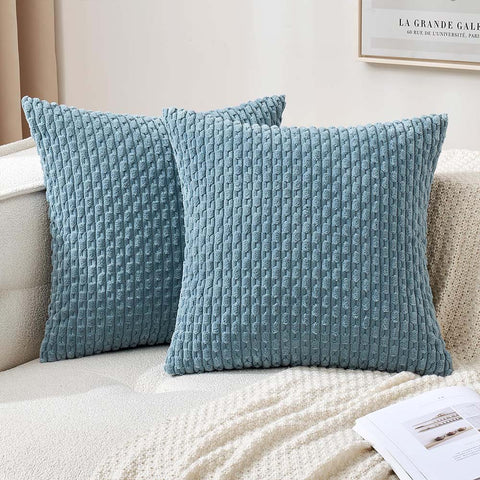MIULEE Corduroy Boho Farmhouse Striped Throw Pillow Covers