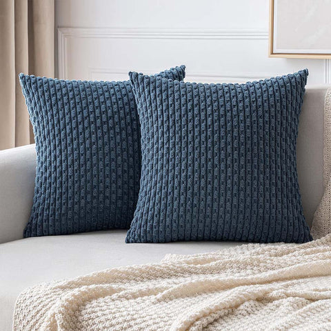 MIULEE Corduroy Boho Farmhouse Striped Throw Pillow Covers