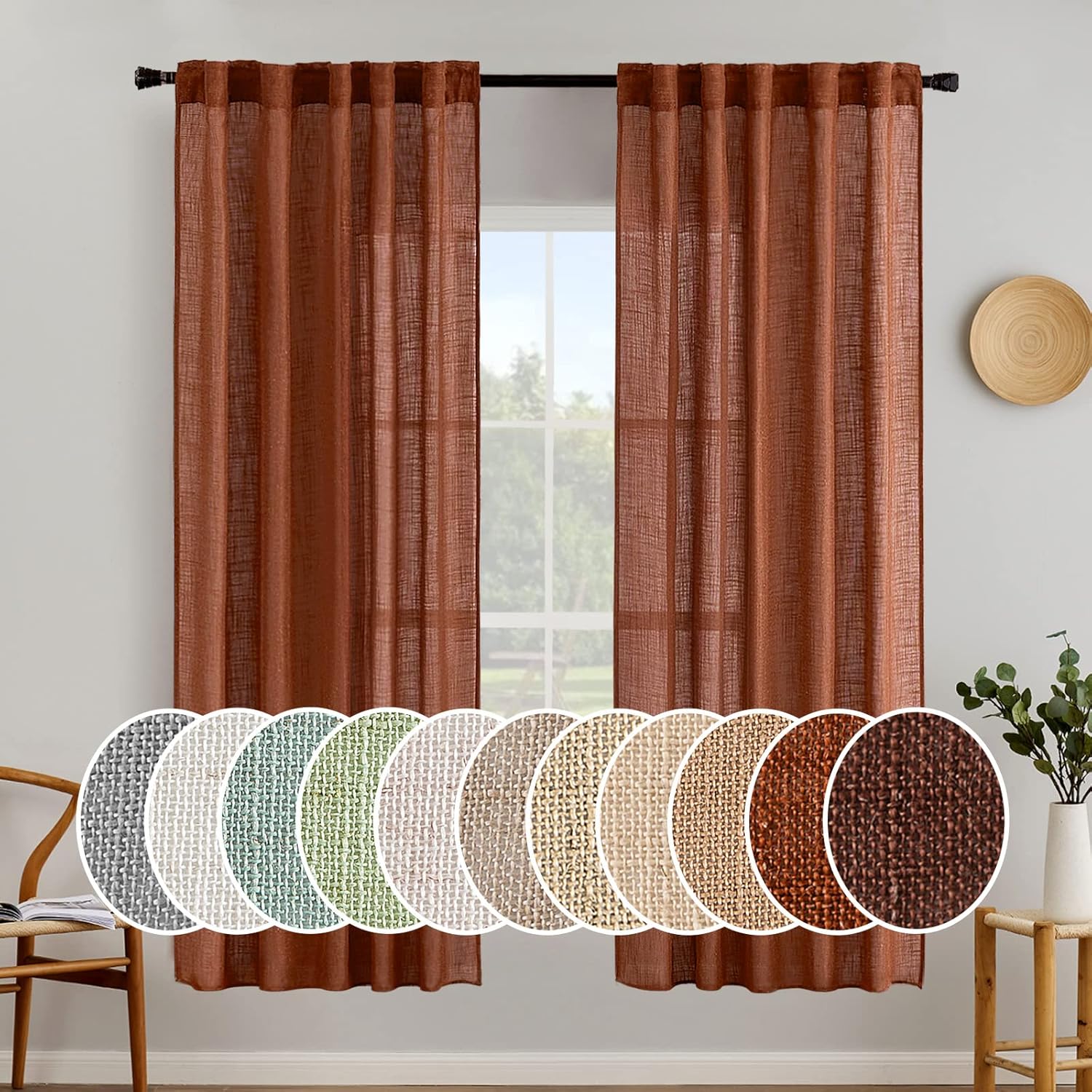 Linen Textured Window Drapes