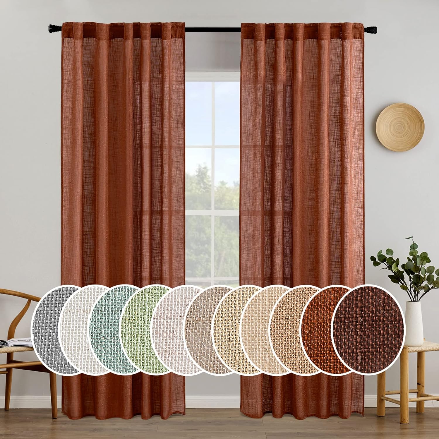 Linen Textured Window Drapes