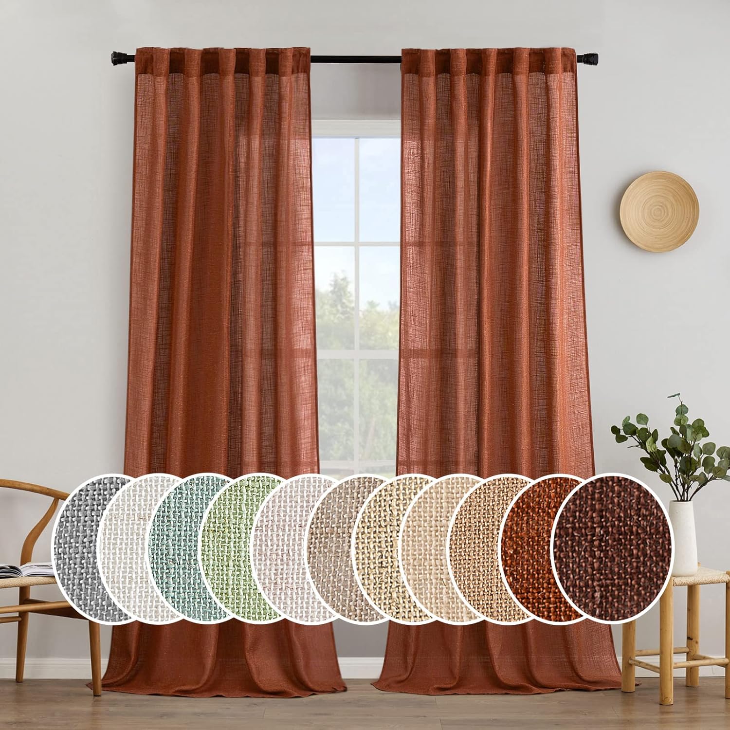 Linen Textured Window Drapes