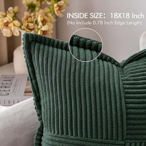 Christmas Decorative Boho Striped Textured Corduroy Pillow Covers