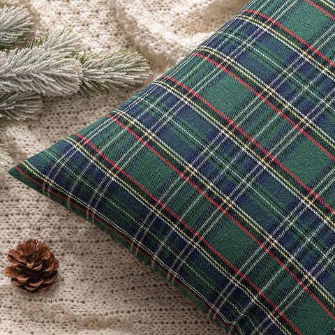 Christmas Scottish Tartan Farmhouse Plaid Throw Pillow Covers