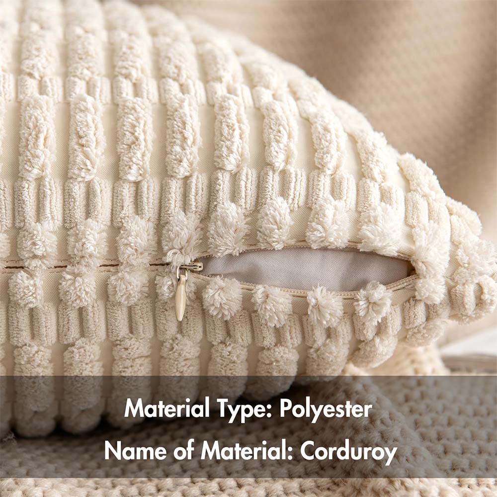 Christmas Corduroy Boho Farmhouse Striped Throw Pillow Covers