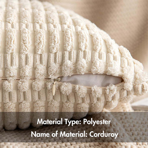 Christmas Corduroy Boho Farmhouse Striped Throw Pillow Covers