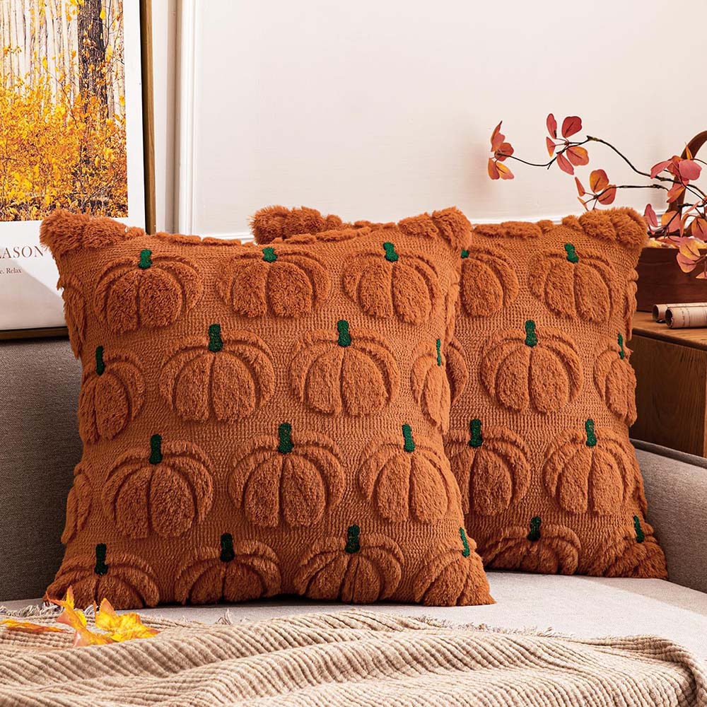 MIULEE Decorative Fall Pumpkin Farmhouse Pillow Covers