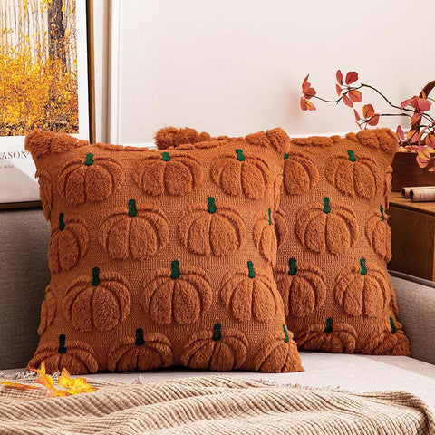 MIULEE Decorative Fall Pumpkin Farmhouse Pillow Covers
