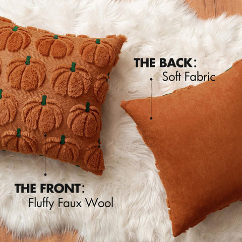 MIULEE Decorative Fall Pumpkin Farmhouse Pillow Covers