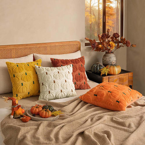 MIULEE Decorative Fall Pumpkin Farmhouse Pillow Covers