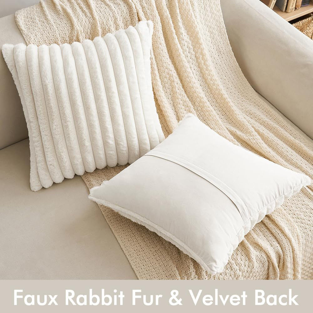 MIULEE Fur Pillow Covers