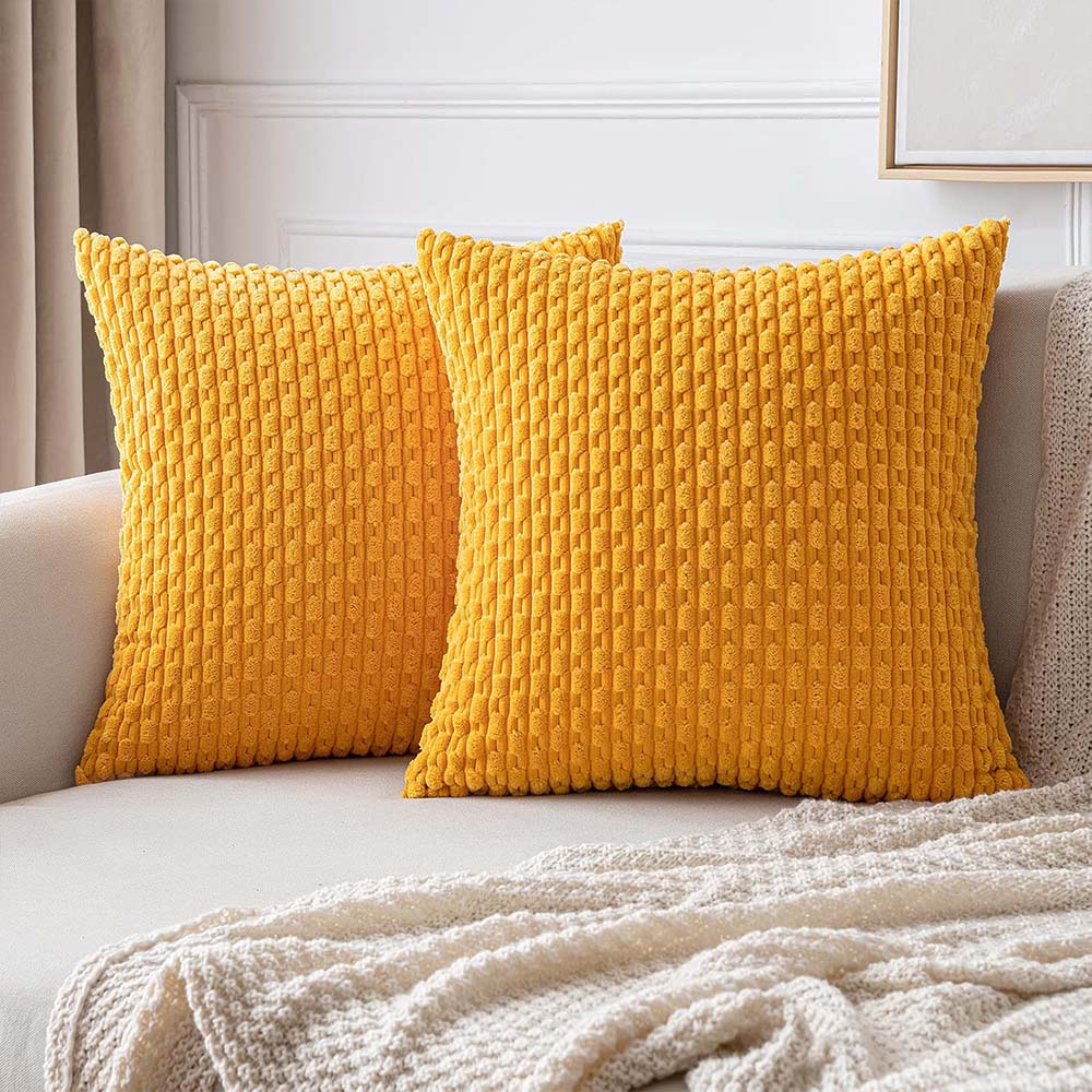 MIULEE Corduroy Boho Farmhouse Striped Throw Pillow Covers
