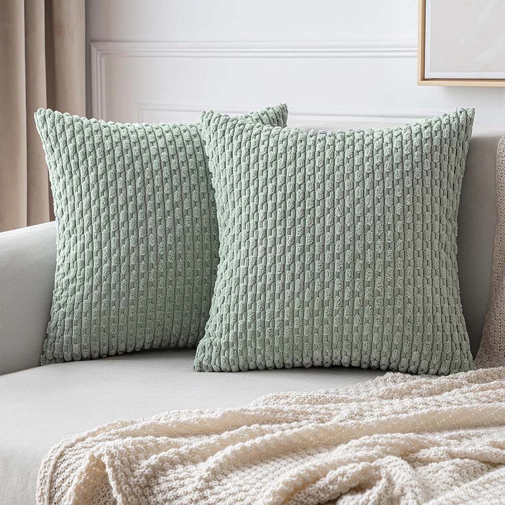 MIULEE Corduroy Boho Farmhouse Striped Throw Pillow Covers