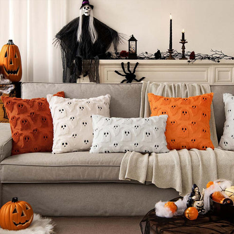 MIULEE Halloween Cute Ghost Spooky Pillow Covers