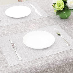 MIULEE Placemats, Heat Resistant Washable Place Mats for Dinner Table Greyish White