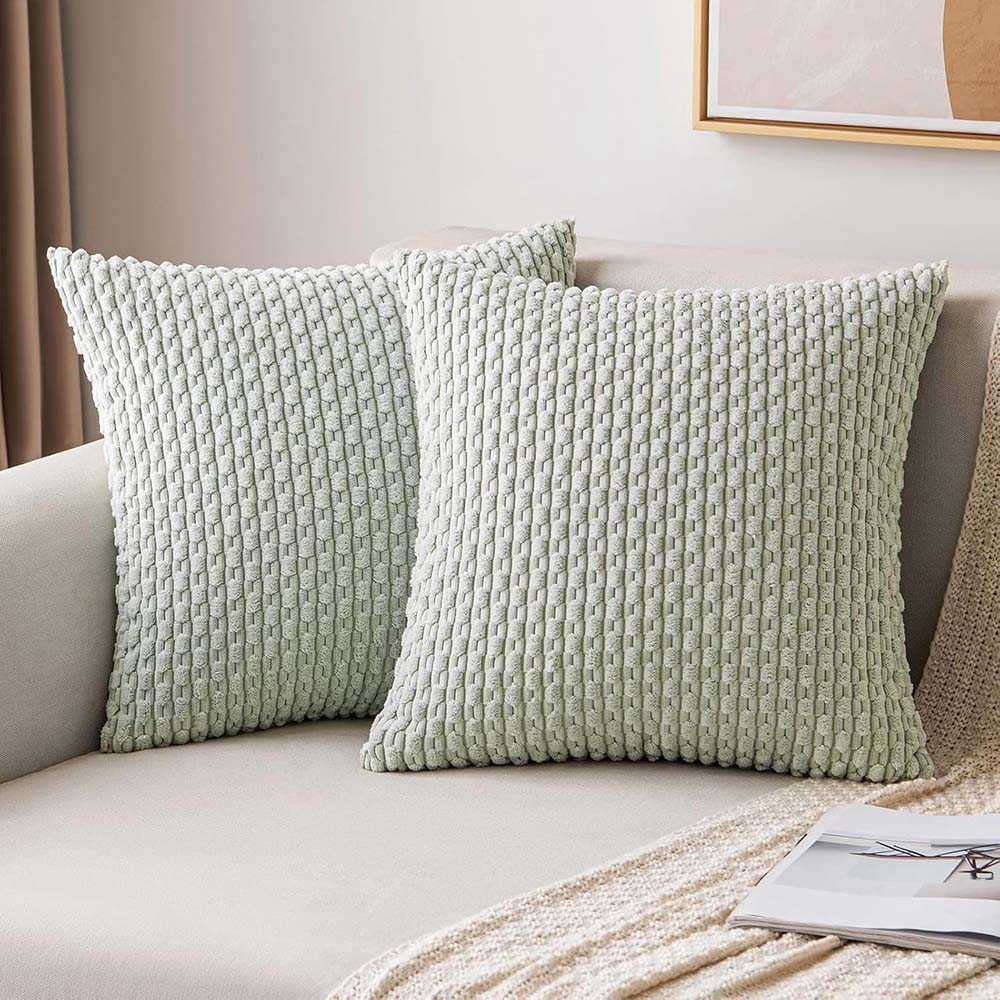MIULEE Corduroy Boho Farmhouse Striped Throw Pillow Covers