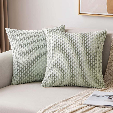 MIULEE Corduroy Boho Farmhouse Striped Throw Pillow Covers