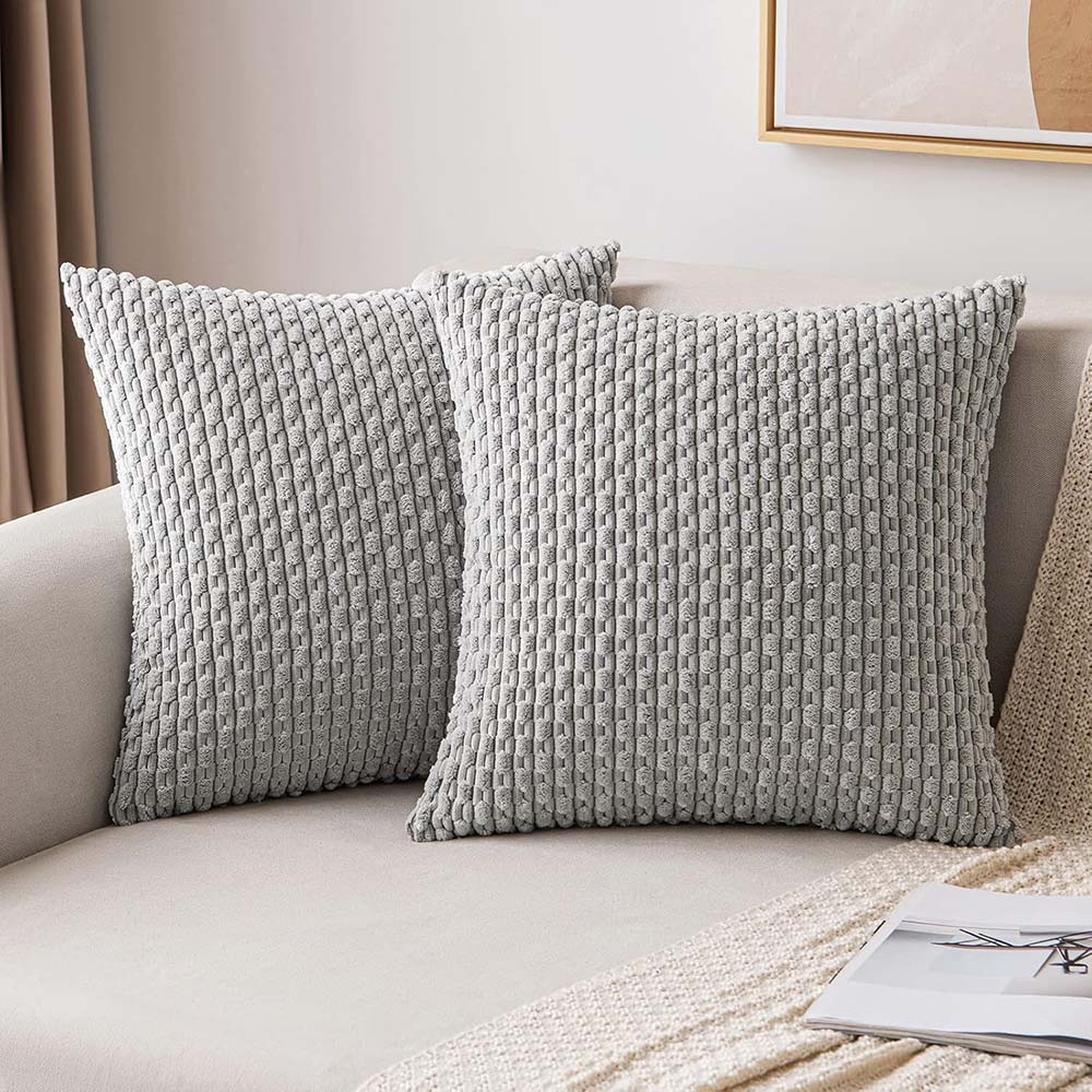 MIULEE Corduroy Boho Farmhouse Striped Throw Pillow Covers