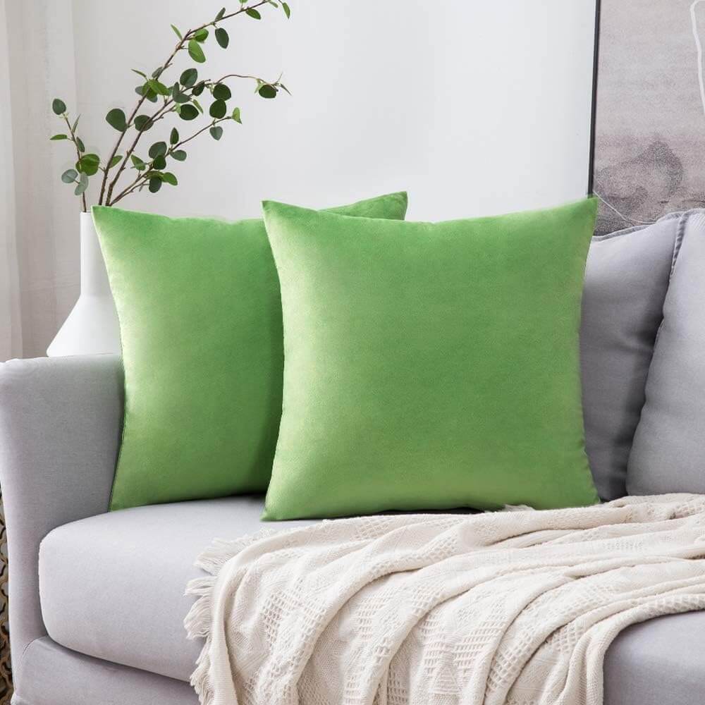 MIULEE Velvet Soft Solid Decorative Square Throw Pillow Covers (Pack of 2)