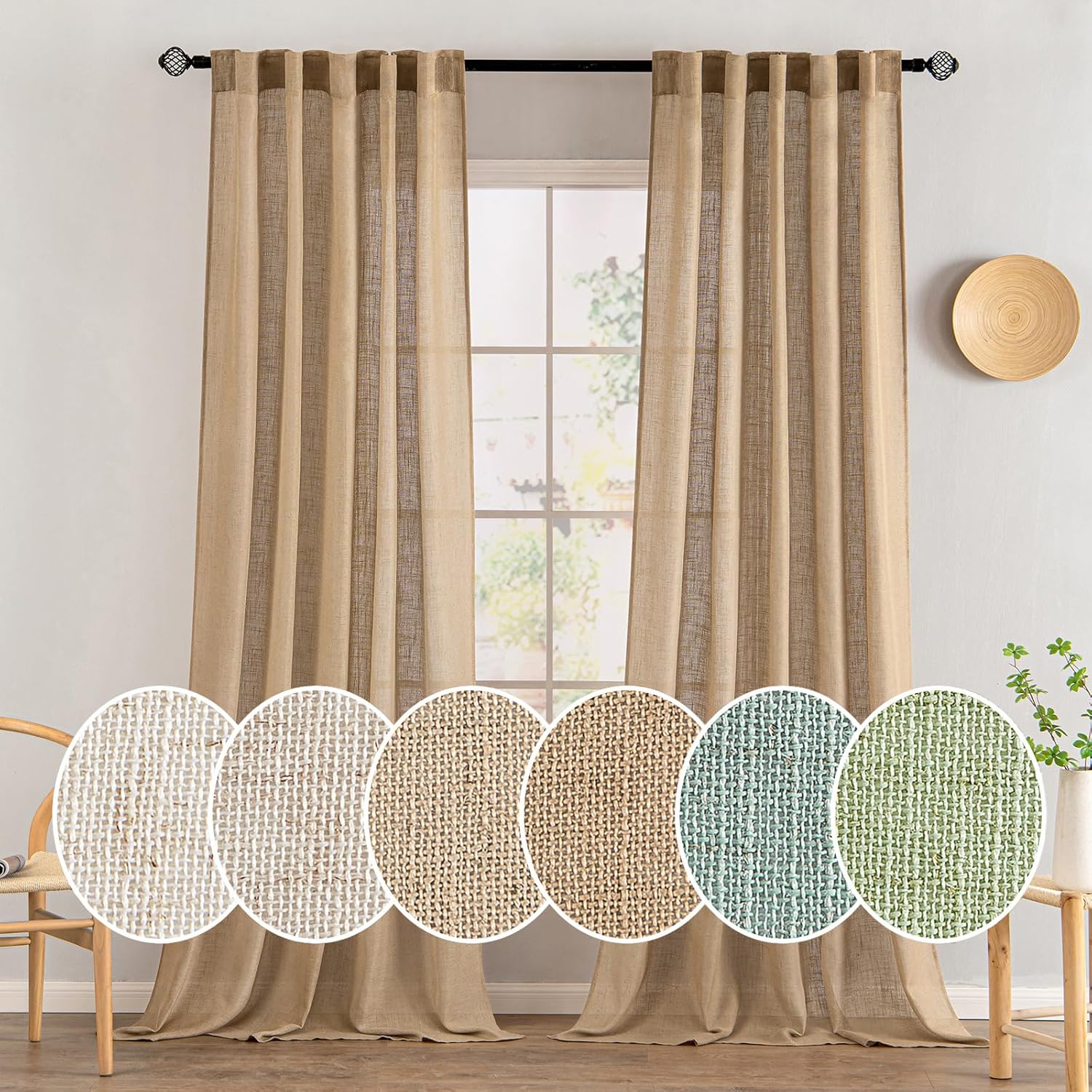 Linen Textured Window Drapes